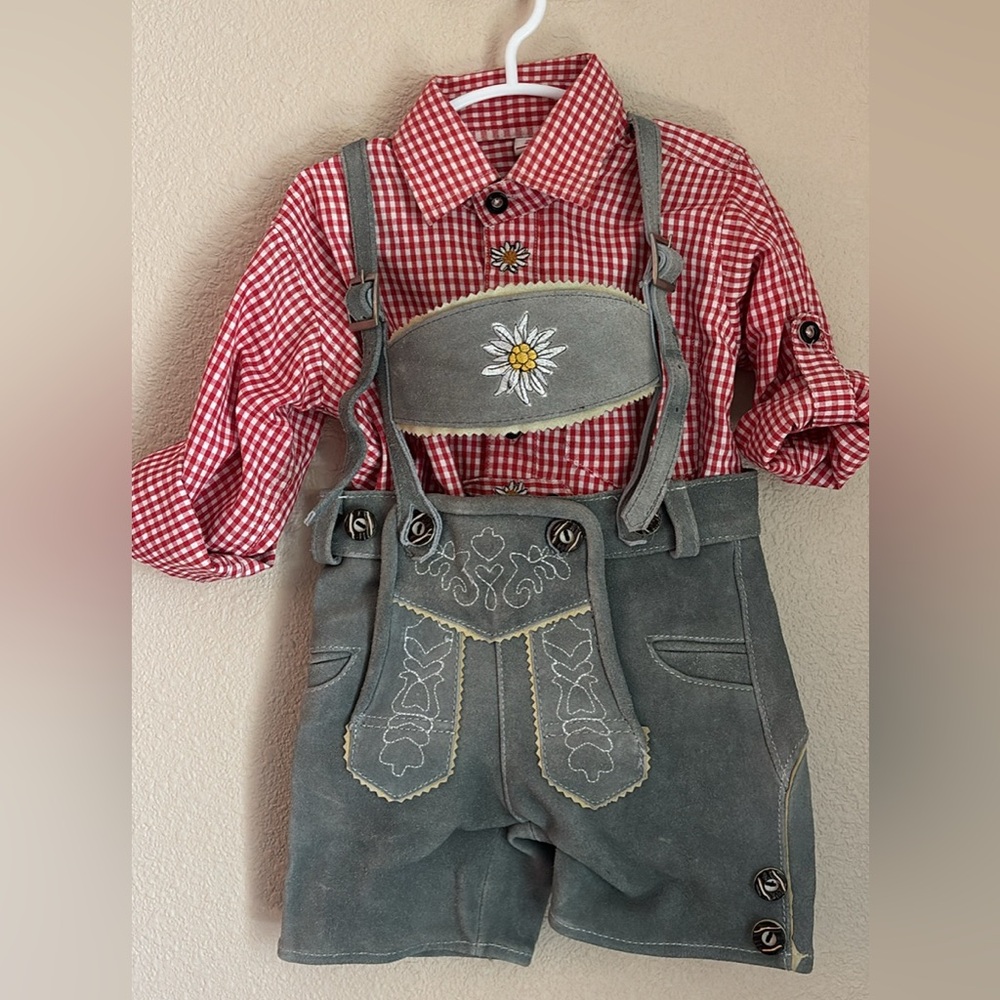Boys 2T authentic real leather Lederhosen Outfit